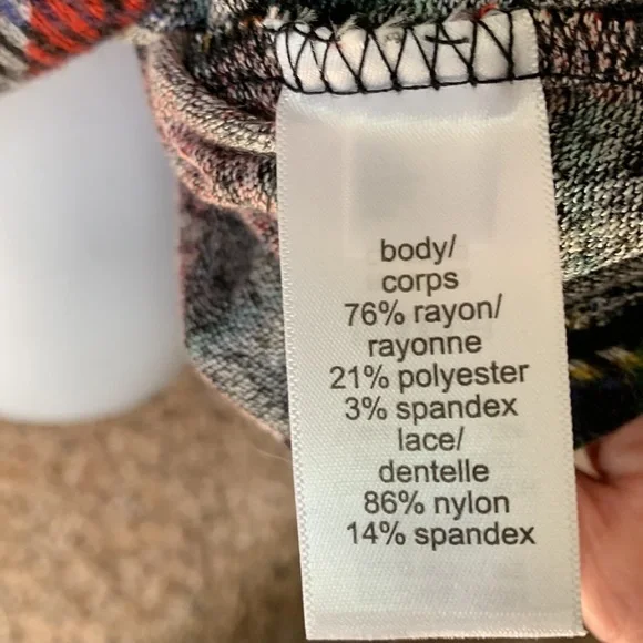 Maurices WOMENS COLOR BLOCK PLAID AND LACE DETAIL LONG SLEEVE TOP NWT SIZE SMALL - Picture 9 of 9